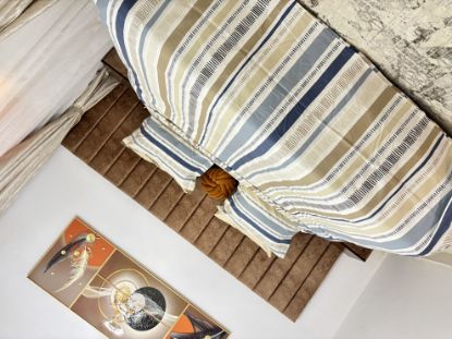 Image de Gold bleu beige/motif rayure
