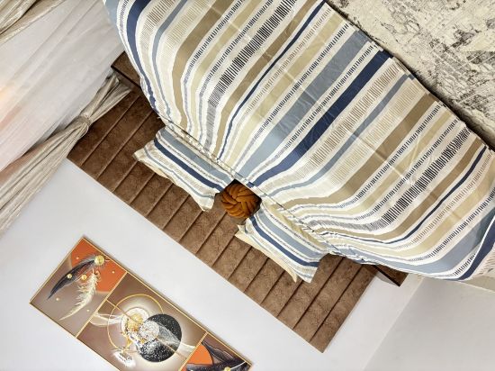 Image de Gold bleu beige/motif rayure